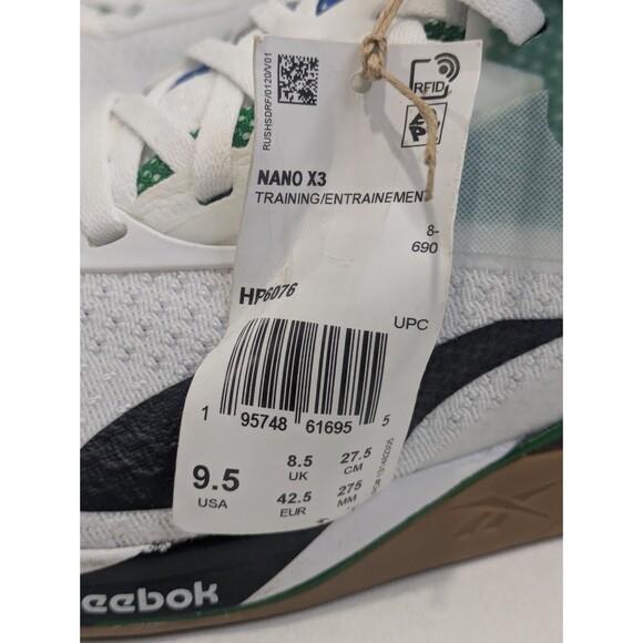 Reebok Nano X3 Training Shoes White Green Blue HP6076 Men’s 9.5 main image 7